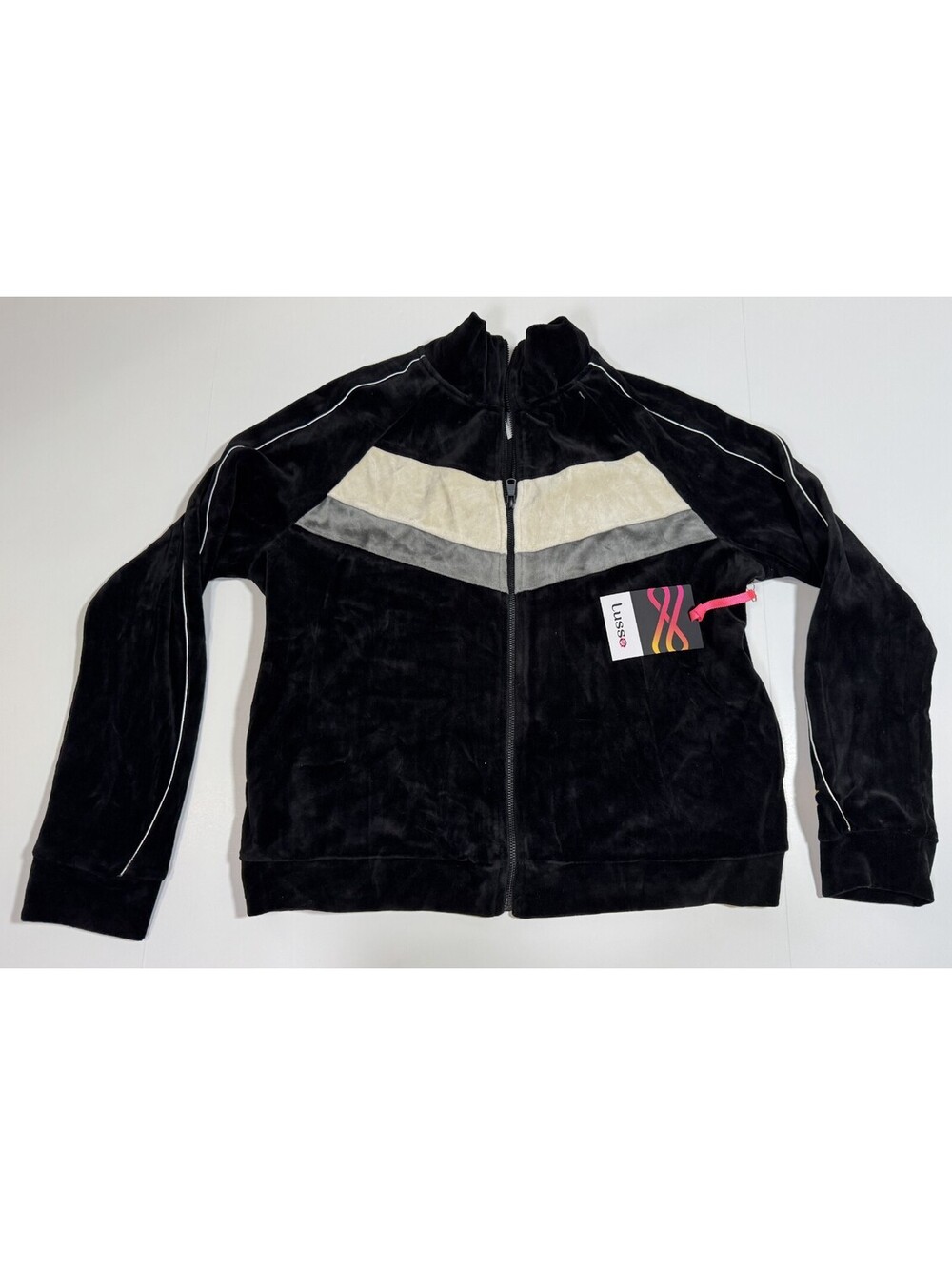 Lusso Black Phoenix Suns Nixie Colorblock Chevron Full-Zip Jacket Womens XL NWT - Picture 3 of 9